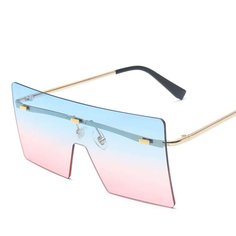 Unisex Classic Rimless Oversized Sunglasses Uv400