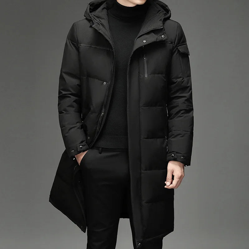 Men's Hooded Long Winter Coat Thick Warm Down Parka Jacket