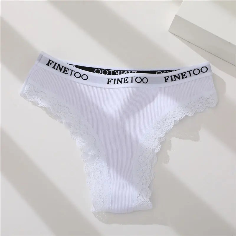 Women's Cotton Lace Low Waist Underwear Thongs G-String Lingerie