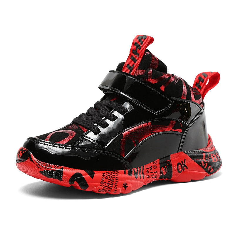 Children's Mirror PU Sneakers