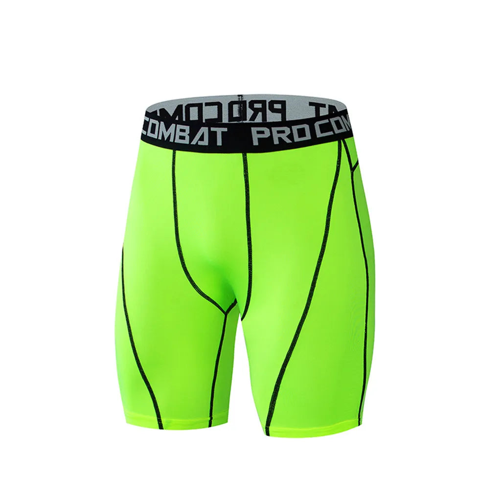 Men' Bodybuilding Shorts Fitness Workout Inseam Gym Elastic Compression Tights Leggings