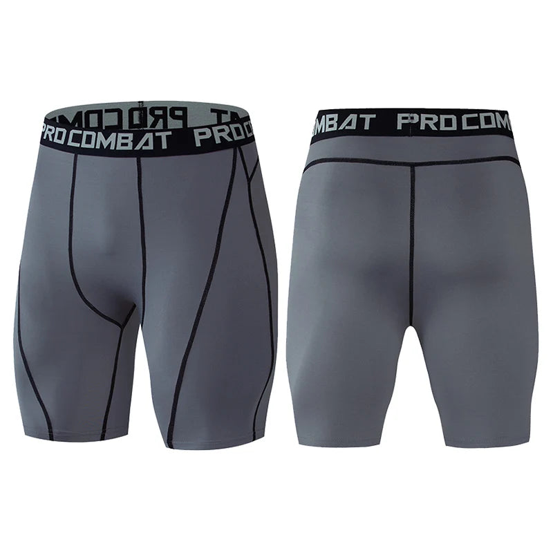 Men' Bodybuilding Shorts Fitness Workout Inseam Gym Elastic Compression Tights Leggings