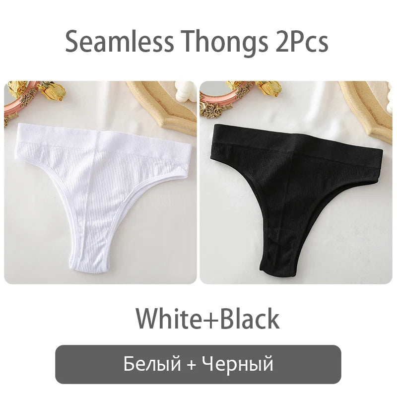 Women's Seamless Thong Underwear - Low Waist G-String Lingerie