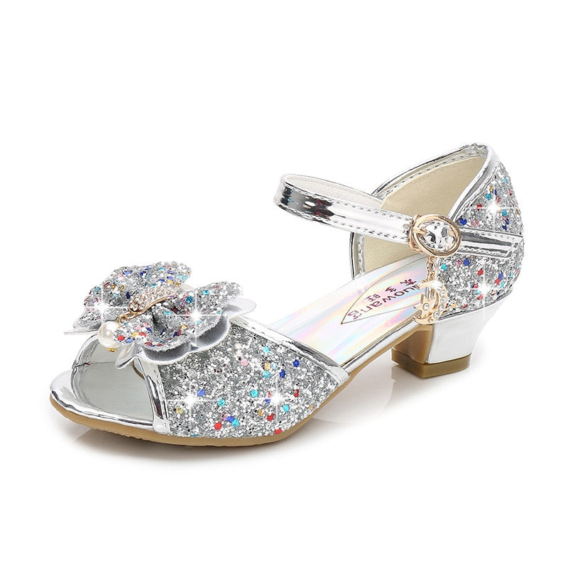 Girls Flower Glitter Butterfly Knot Shoes