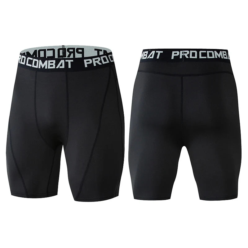 Men' Bodybuilding Shorts Fitness Workout Inseam Gym Elastic Compression Tights Leggings