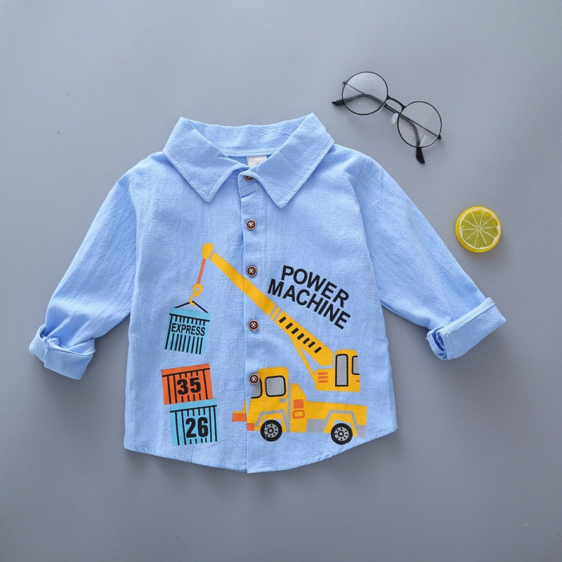 Baby. Boys Long Sleeve Striped Print Shirts