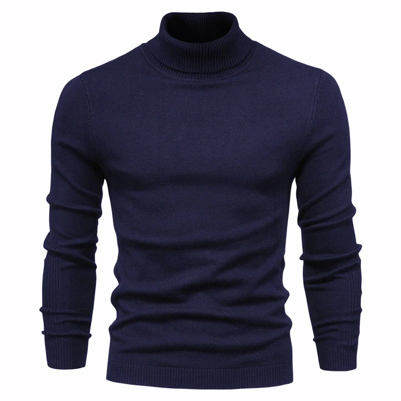 Men's Sweaters Casual Thick Pullover Slim Fit Turtleneck Sweater