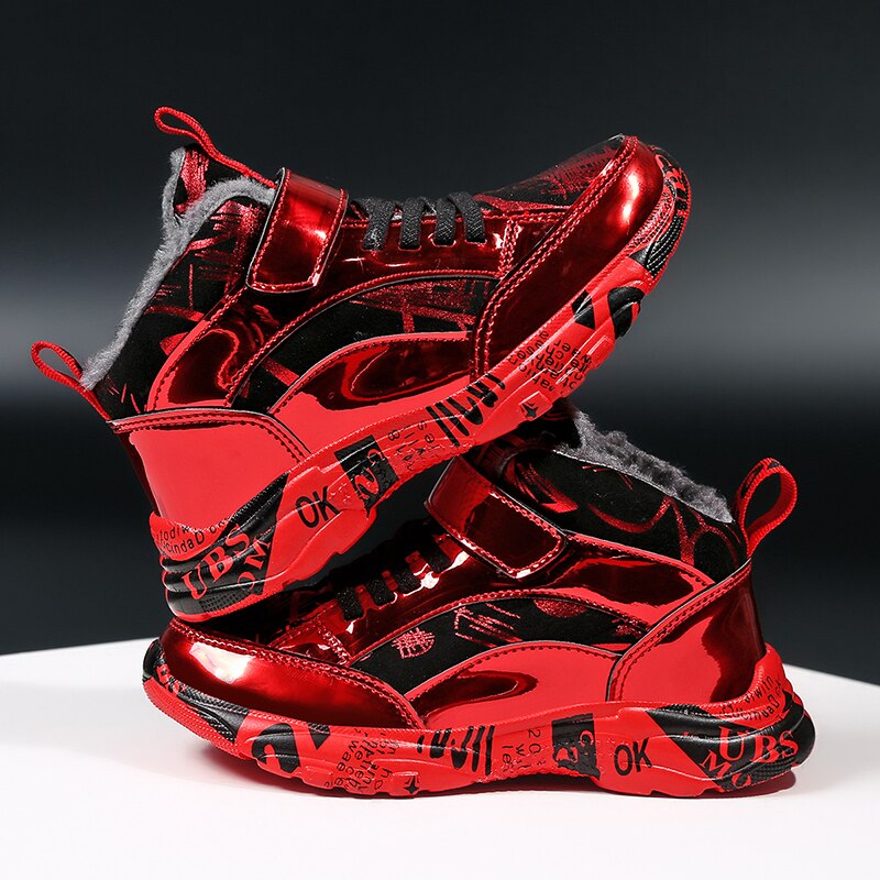 Children's Mirror PU Sneakers