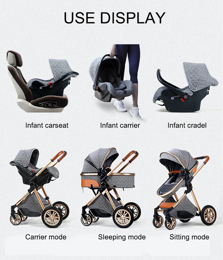 Landscape Baby's Pram Portable Pushchair Baby Cradel Infant Carrier Pram