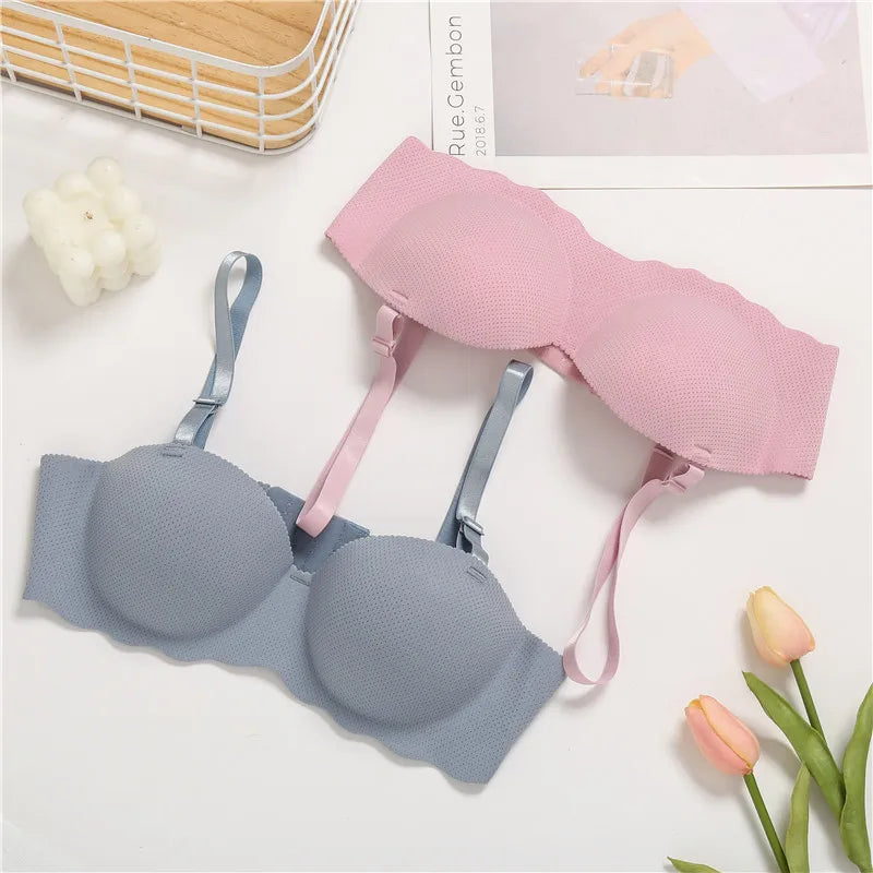 Women's A B Cup Push Up Bra 1/2 Cup Bra Soft Wireless Bralette Breathable Bras
