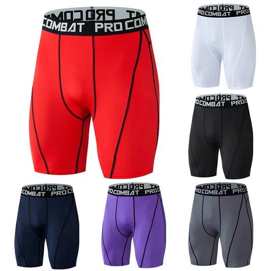 Men' Bodybuilding Shorts Fitness Workout Inseam Gym Elastic Compression Tights Leggings