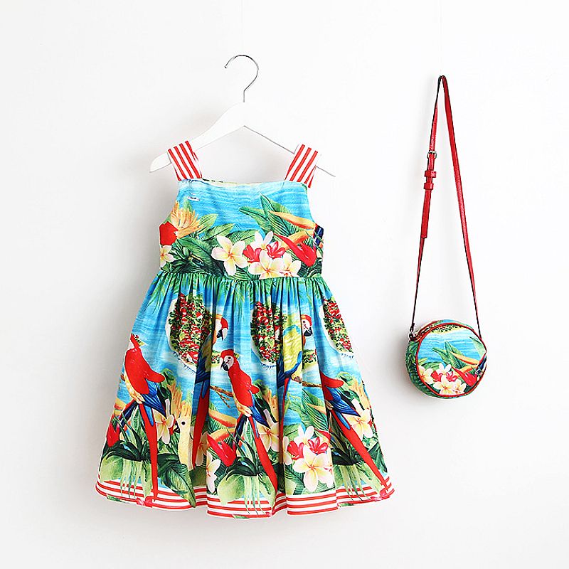 Girl's Long Sleeve Dress with Bag