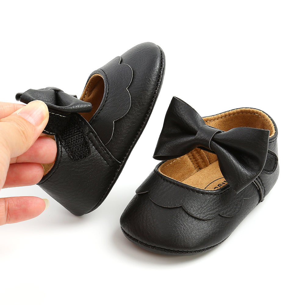 Newborn Baby Girls Boys Crib Shoes 0-18M - Bowknot Soft Sole Shoes