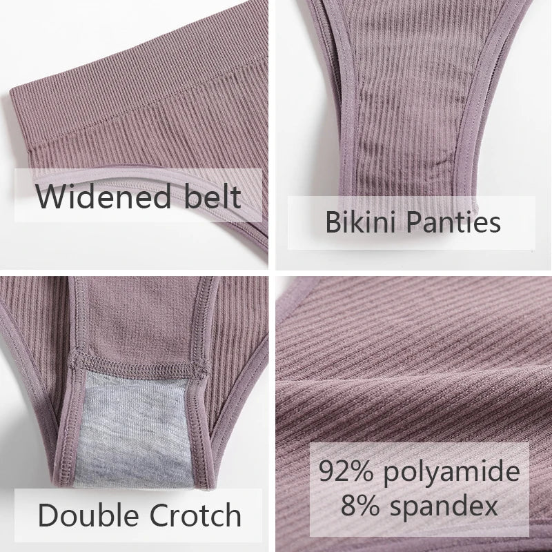 Women's Seamless Thong Underwear - Low Waist G-String Lingerie
