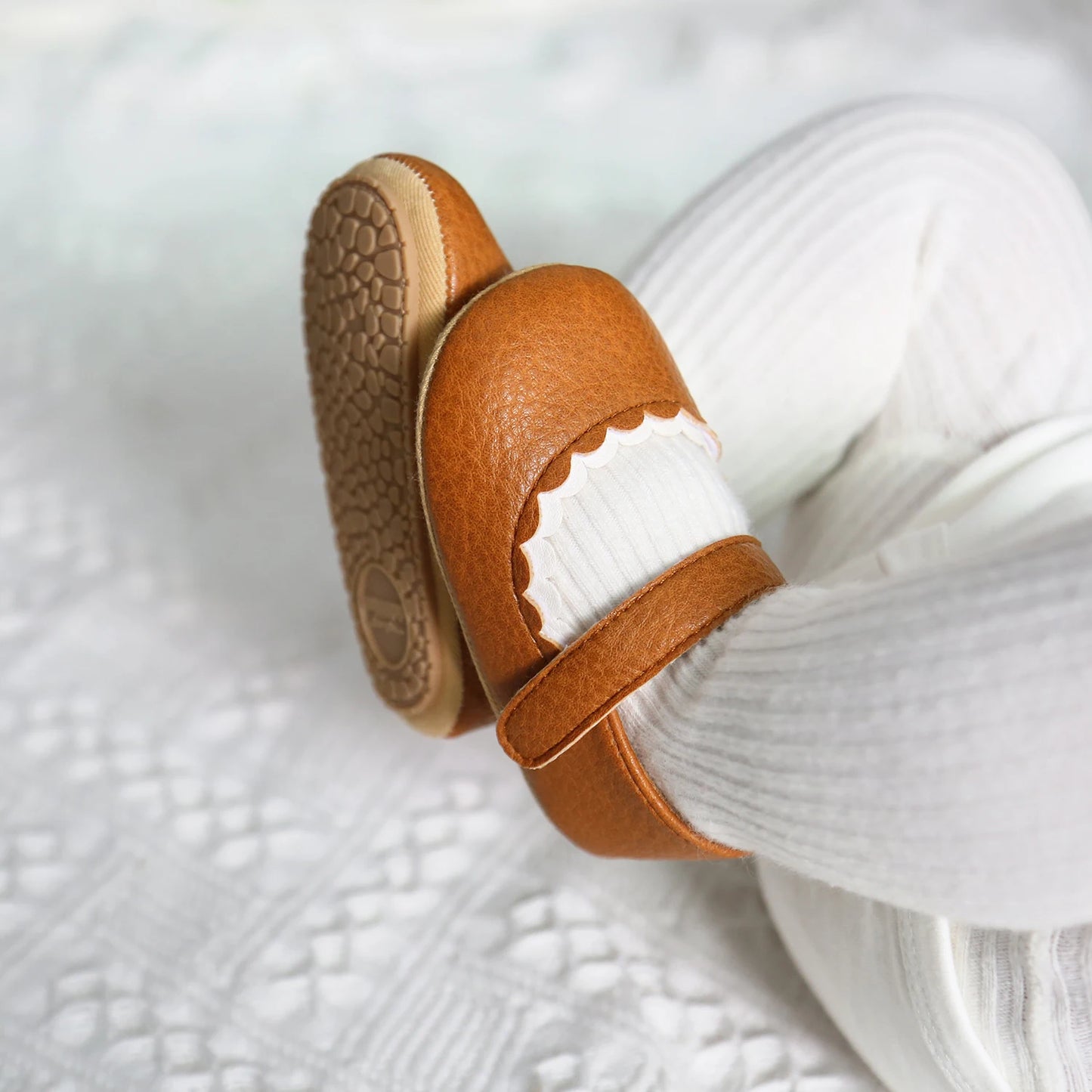 Newborn Baby Princess Shoes - Soft Prewalker Shoes with Hook & Loop (0-18M)