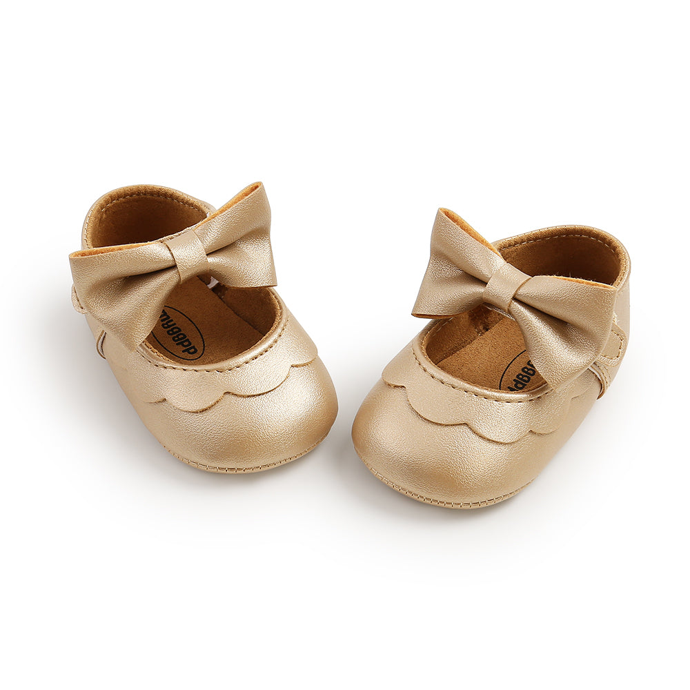 Newborn Baby Girls Boys Crib Shoes 0-18M - Bowknot Soft Sole Shoes