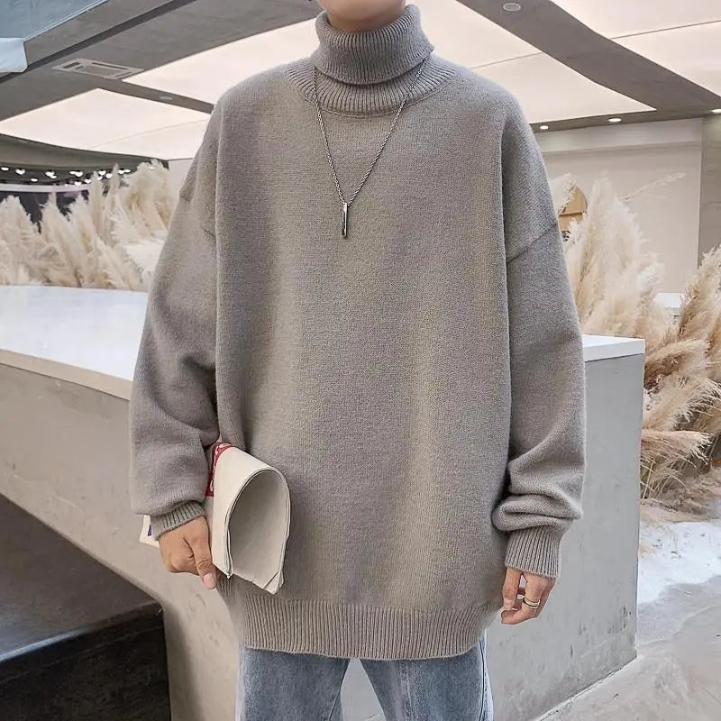Men's Pullover Knitted Warm Turtleneck Sweater