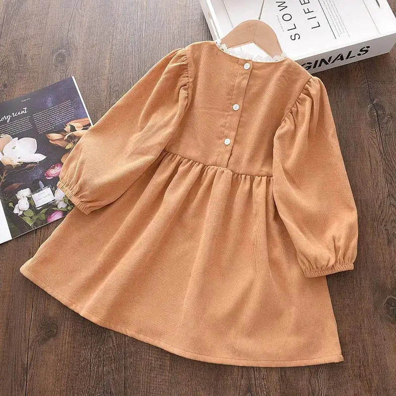 Girls Princess Dress Children Dresses Baby Girl Gown Long Sleeve Clothes Party Velvet Dress For Spring