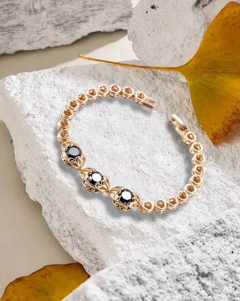 Women's Rose Gold Ball Drop Earrings - Natural Zircon Wedding Jewelry