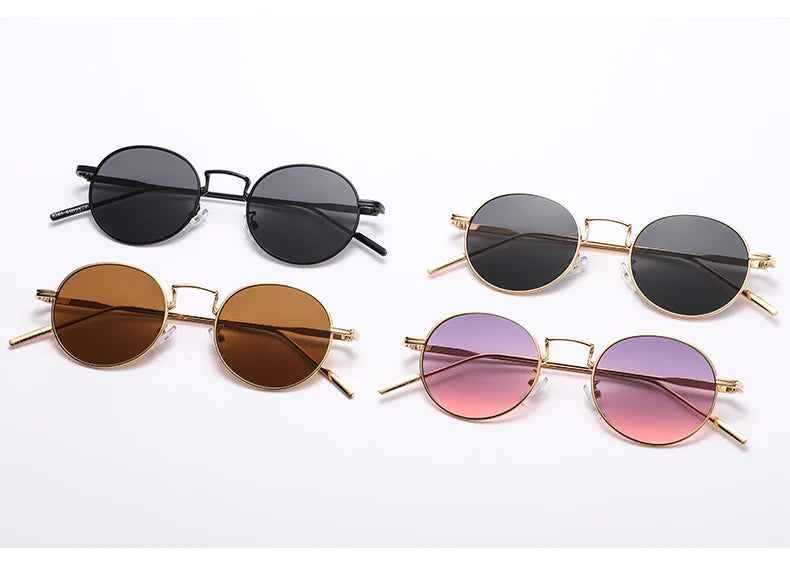 Fashion Round Vintage Sunglasses - Gradient Retro Alloy Unisex Eyewear