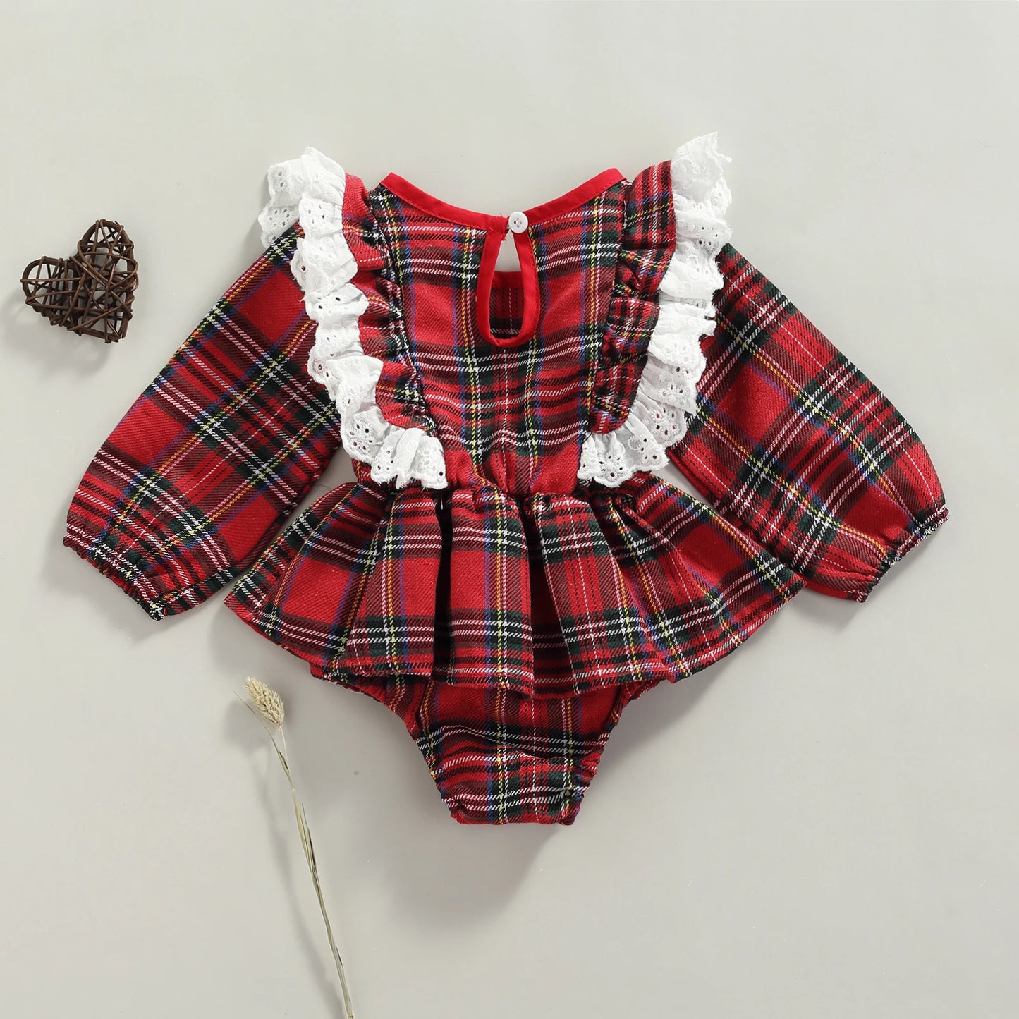 Toddler Girl's Christmas Dress - Gingerbread Man Print Doll Collar Striped