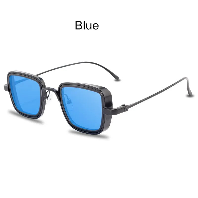 Vintage Steampunk Square Metal Frame Sunglasses - UV400 Protection