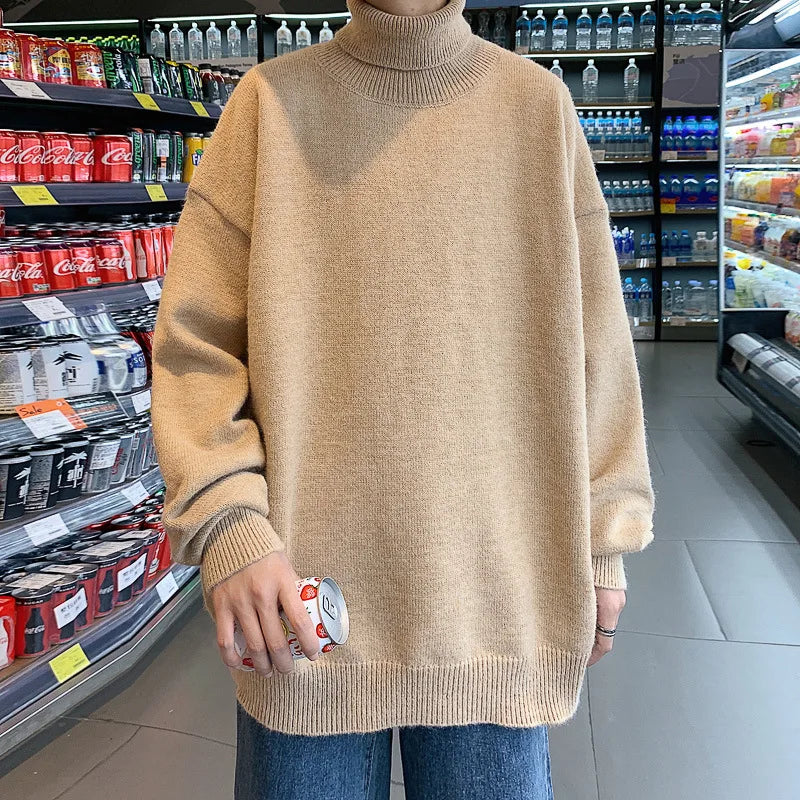 Men's Pullover Knitted Warm Turtleneck Sweater