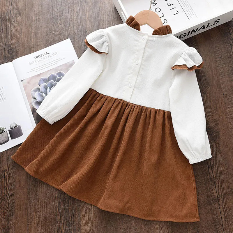 Girls Princess Dress Children Dresses Baby Girl Gown Long Sleeve Clothes Party Velvet Dress For Spring