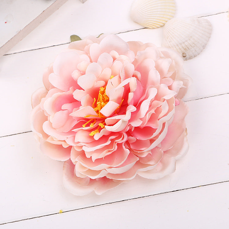 Cloth Art Peony Flower Brooch - Fabric Lapel Pin for Women