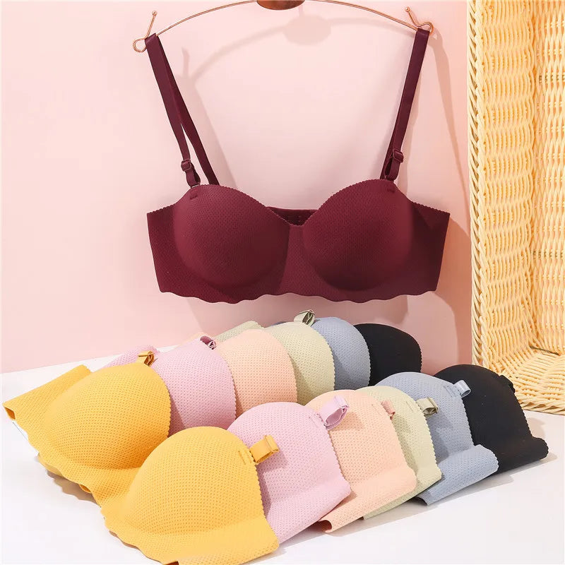 Women's A B Cup Push Up Bra 1/2 Cup Bra Soft Wireless Bralette Breathable Bras