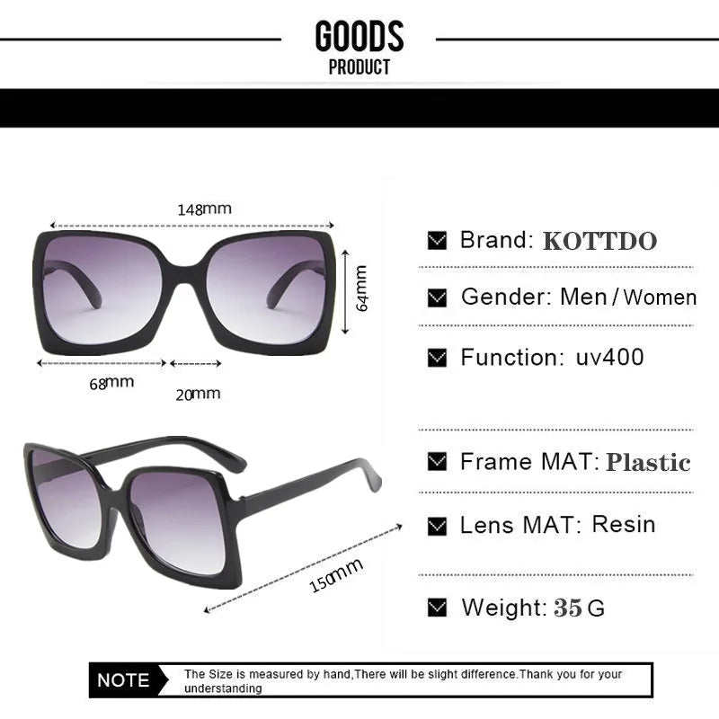 Oversized Cat Eye Sunglasses - Classic Retro Vintage Fashion UV400 for Women