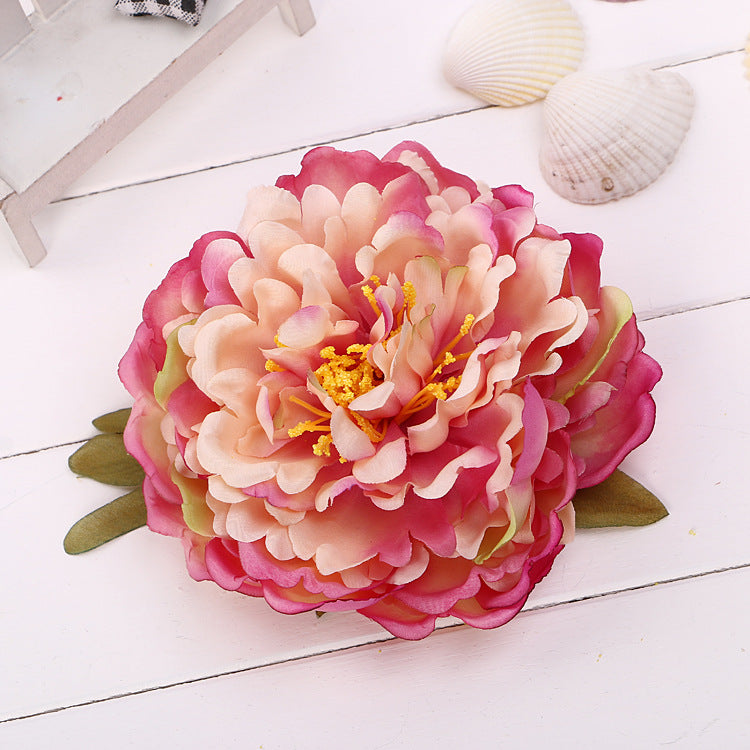 Cloth Art Peony Flower Brooch - Fabric Lapel Pin for Women