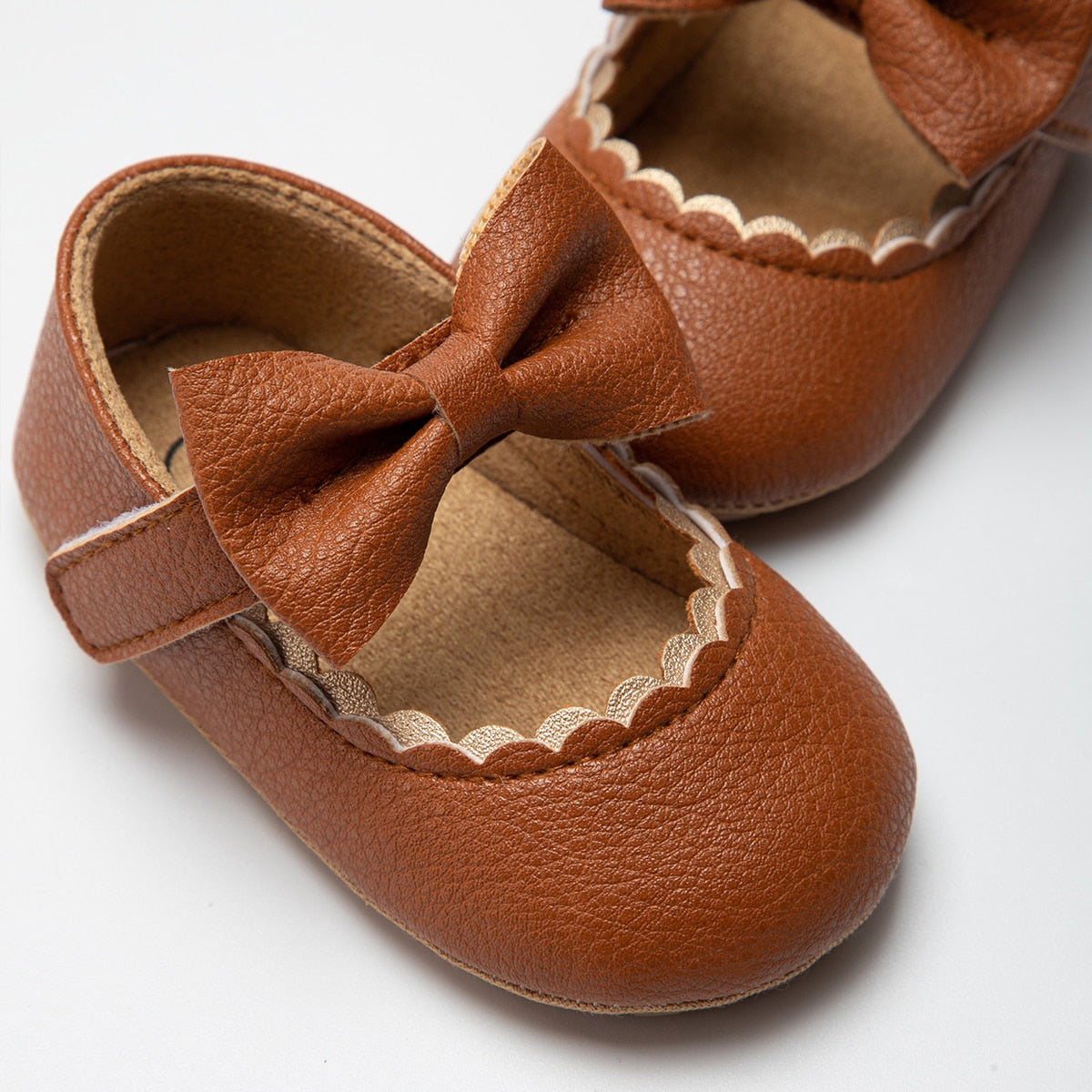 Baby, Toddler Bowknot Non-slip Rubber Soft-Sole Flat PU Shoes