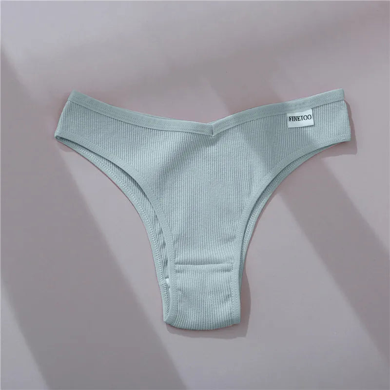 Women's Cotton Underwear Set - 5 Pack Brazilian Low-Rise T-Back Panties