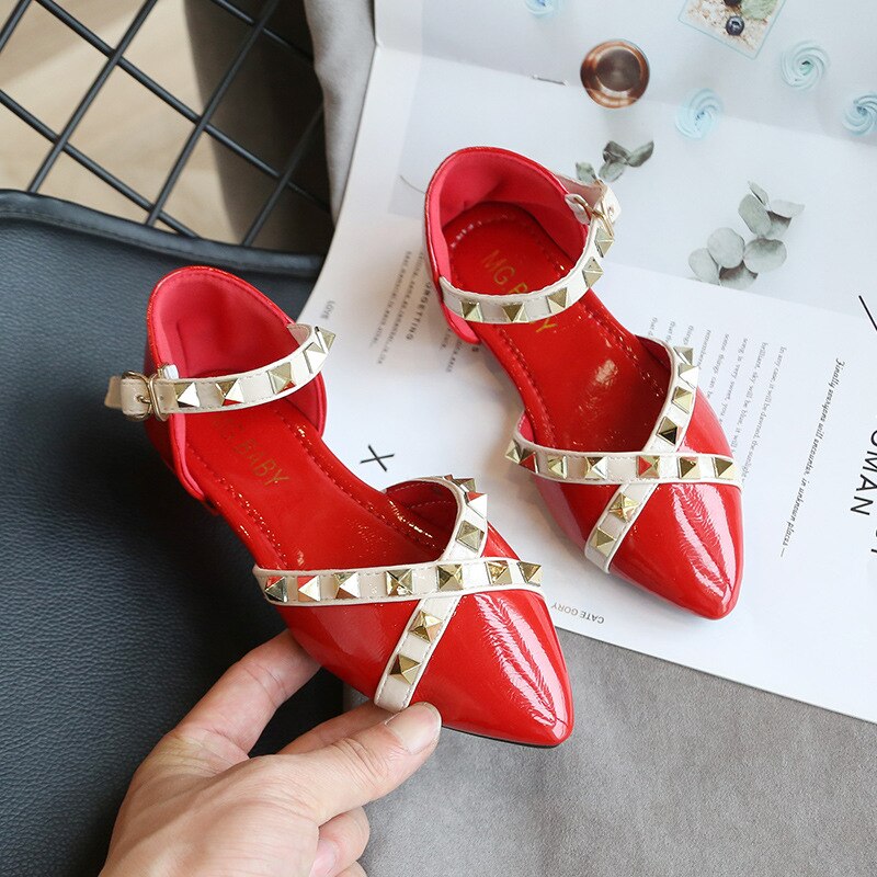 Girls, Children Rivets Flat Shoes
