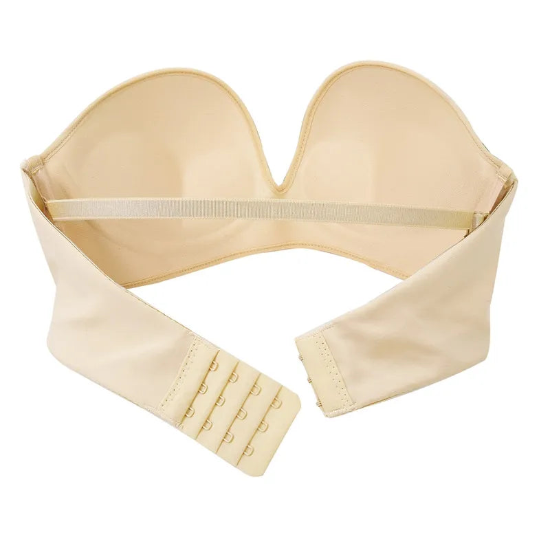 Front Closure Push Up Bra - Women Brassiere Strapless Seamless Bralette ABC Cup