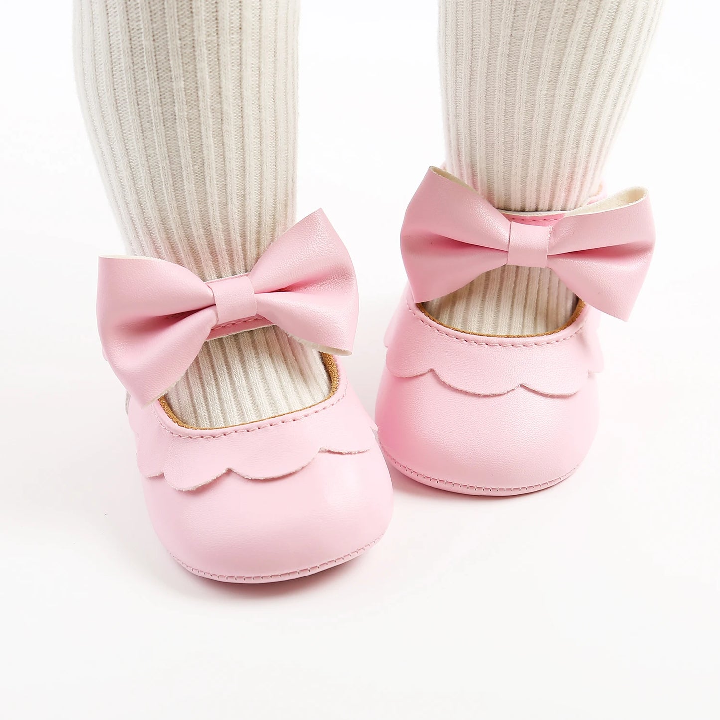 Newborn Baby Girls Boys Crib Shoes 0-18M - Bowknot Soft Sole Shoes