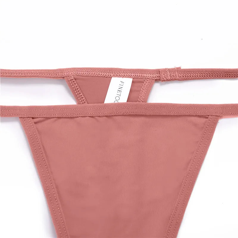 Women's Seamless Cotton Underwear - Low Waist Bikini & Thong Set