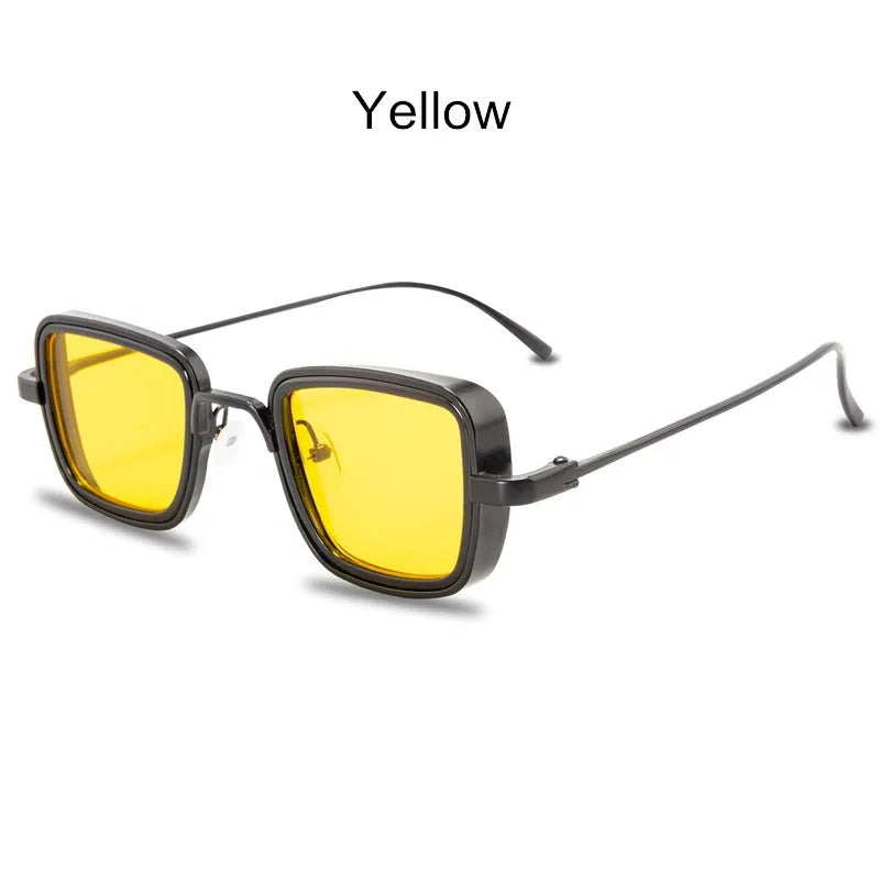 Vintage Steampunk Square Metal Frame Sunglasses - UV400 Protection