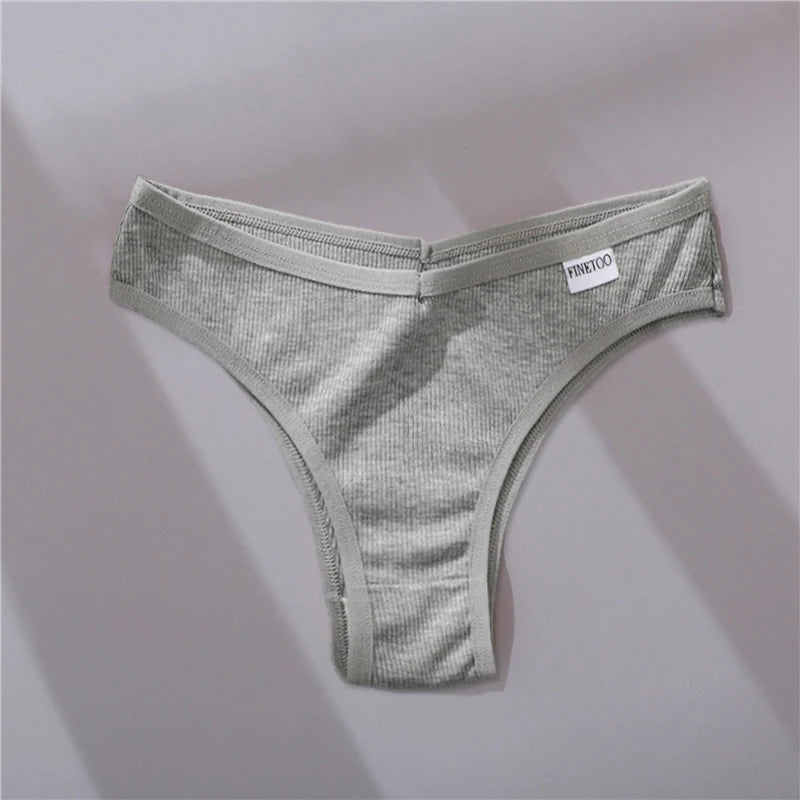 Women's Cotton Underwear Set - 5 Pack Brazilian Low-Rise T-Back Panties