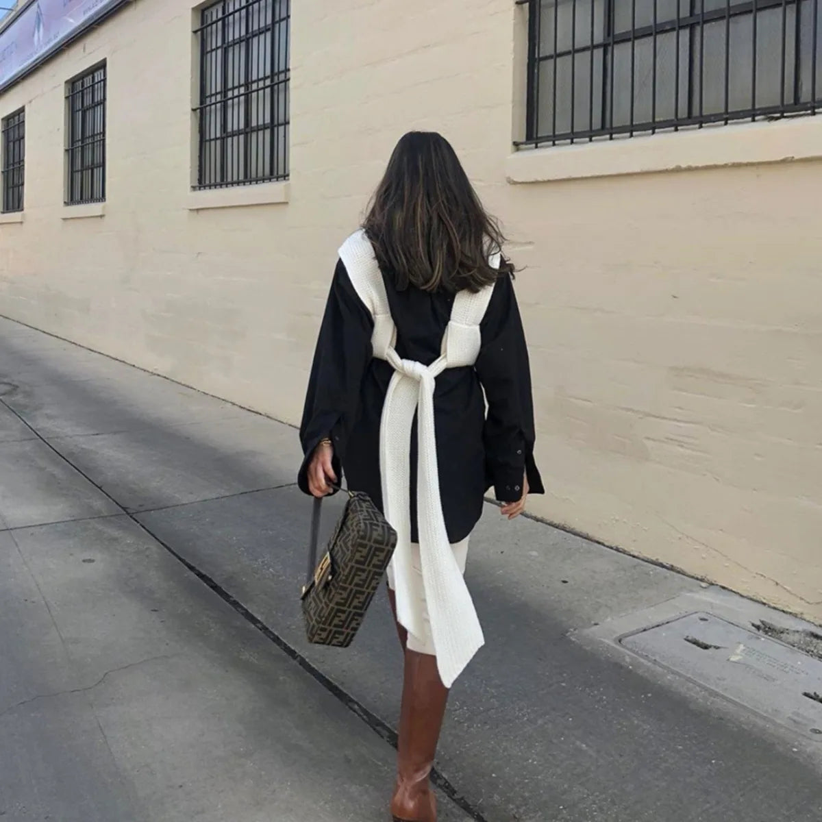 Women's Fall Winter Knitted Crop Top Sleeveless Pullover Bandage Sweater