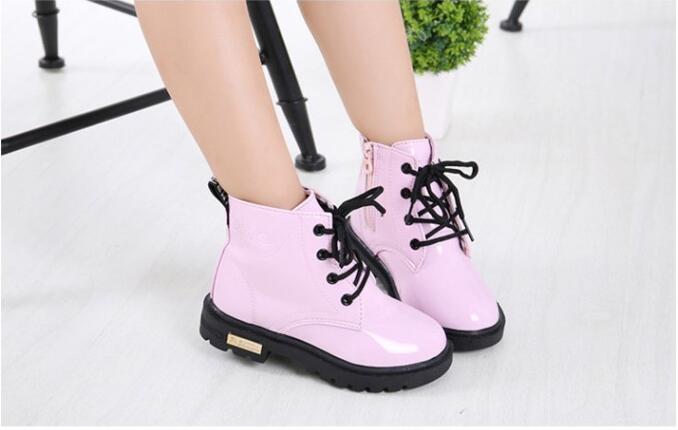 Children's PU Leather Waterproof Boots