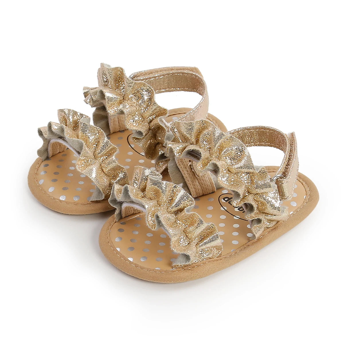 Baby Girls Summer Sandals Shoes Anti-Slip Soft Sole Ruffle Flat Shoes