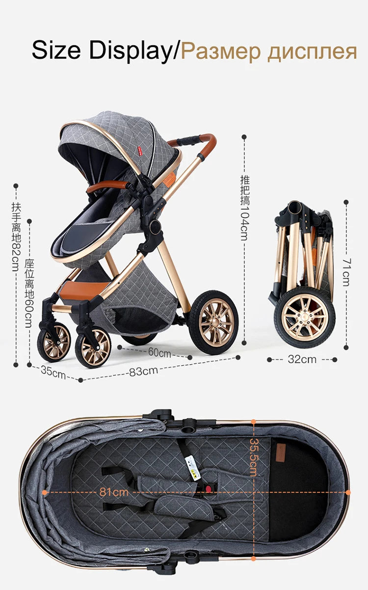 Landscape Baby's Pram Portable Pushchair Baby Cradel Infant Carrier Pram