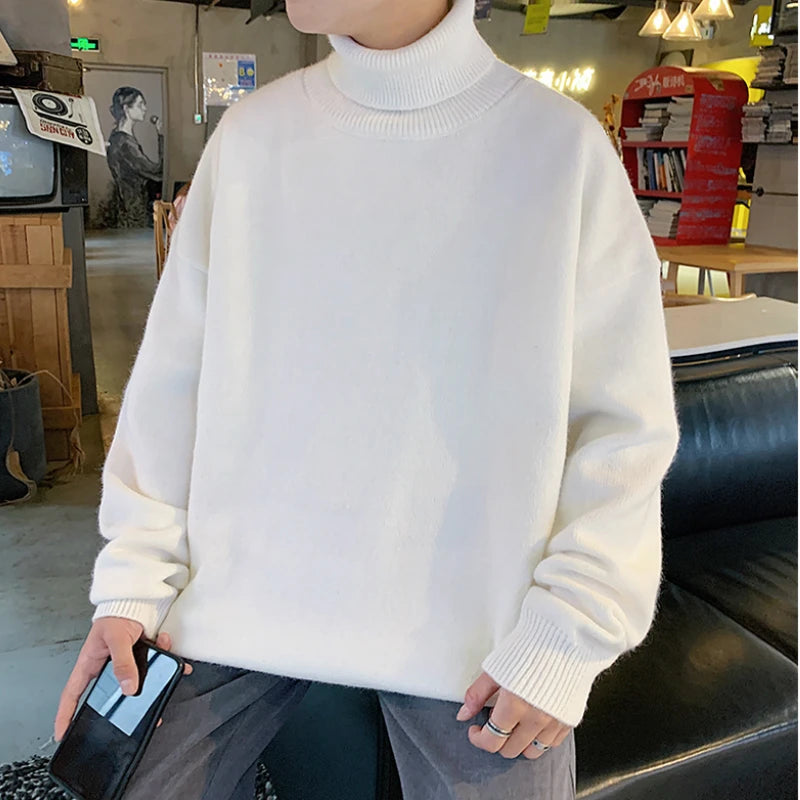Men's Pullover Knitted Warm Turtleneck Sweater