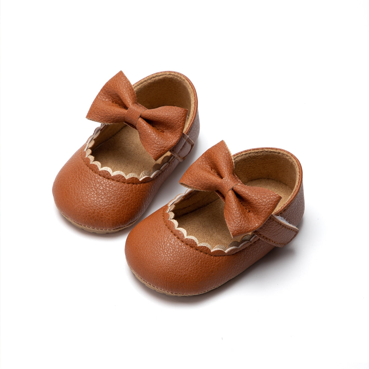 Baby, Toddler Bowknot Non-slip Rubber Soft-Sole Flat PU Shoes