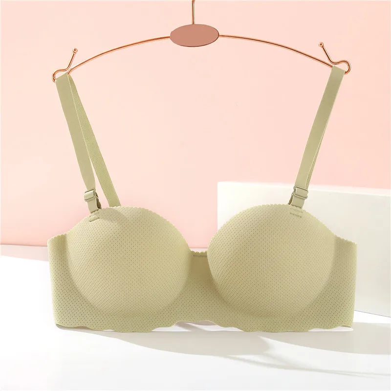 Women's A B Cup Push Up Bra 1/2 Cup Bra Soft Wireless Bralette Breathable Bras