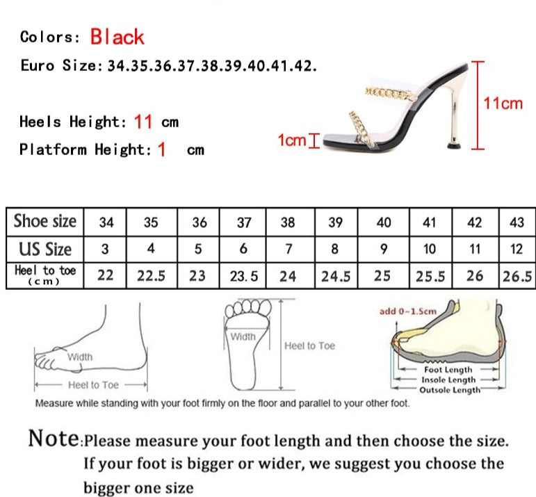 Women's PVC Transparent Square Toe High Heels