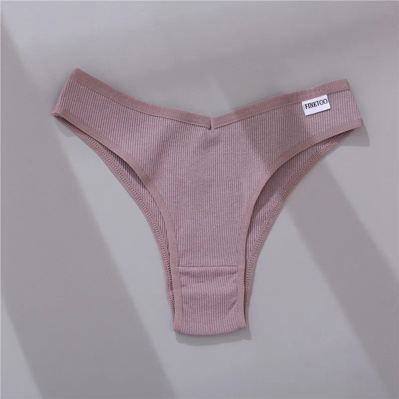 Women's Cotton Underwear Set - 5 Pack Brazilian Low-Rise T-Back Panties