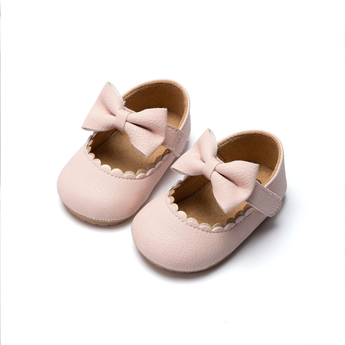 Baby, Toddler Bowknot Non-slip Rubber Soft-Sole Flat PU Shoes